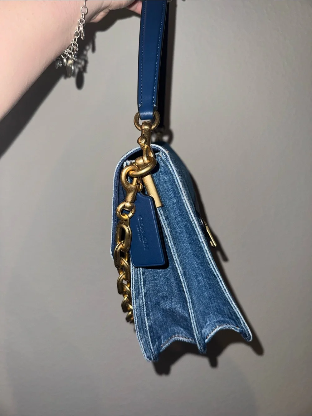 Coach Denim Chain Tabby 30 + Matching Wallet